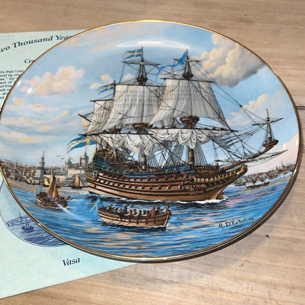 Vintage 1982 Royal Cornwall D'Estrehan "VASA" Limited Edition Collectors Plate